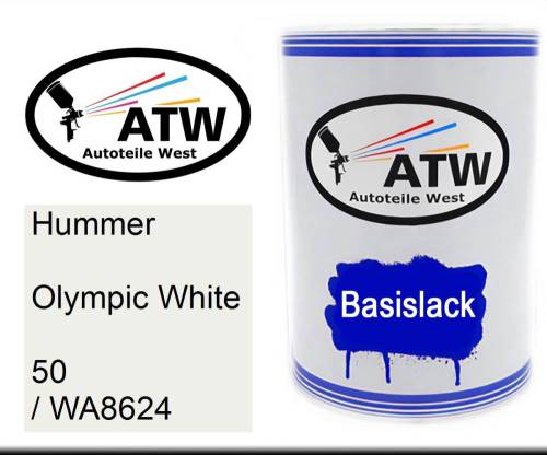 Hummer, Olympic White, 50 / WA8624: 500ml Lackdose, von ATW Autoteile West.